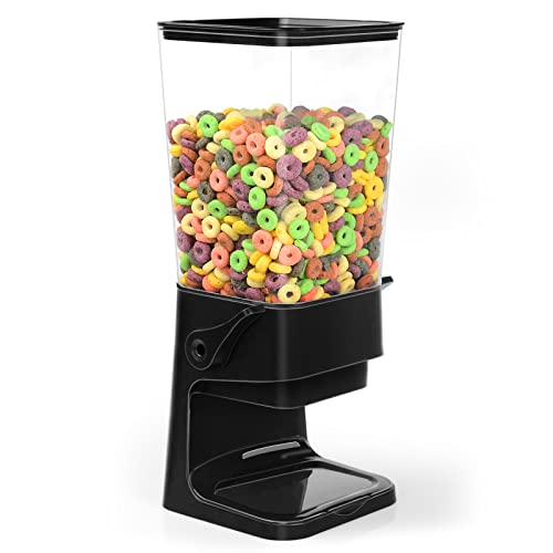 Cereal Dispenser Countertop Dual Dry Food Dispenser (B:Black & 1pack / A(Upgrade Materials))