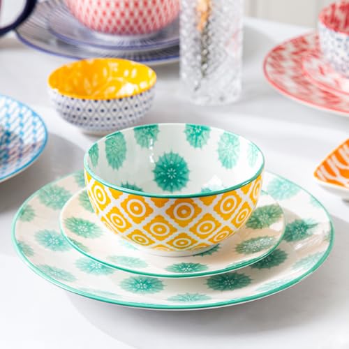 11 Oz Ceramic Small Dessert Bowls Set of 6 (Assorted Colors / 11oz)