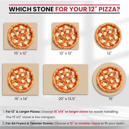 15 x 12 Inch Rectangular Pizza Stone for Oven and Grill (15'' x 12'' Rectangular)