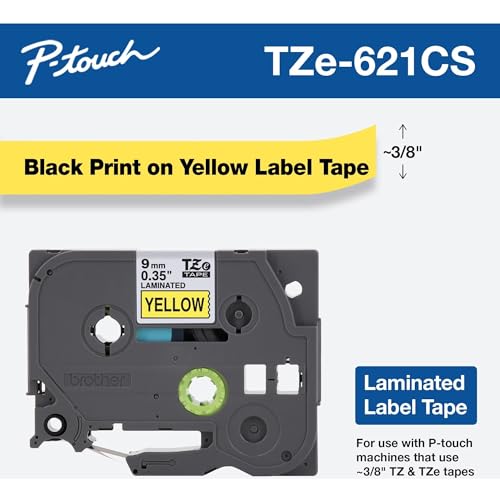 Genuine P touch (Black on Yellow / 9mm / Pack of 1)