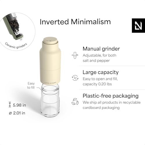 Salt and Pepper Grinder Set (Set of two manual grinders / Sage Green/Almond Beige)