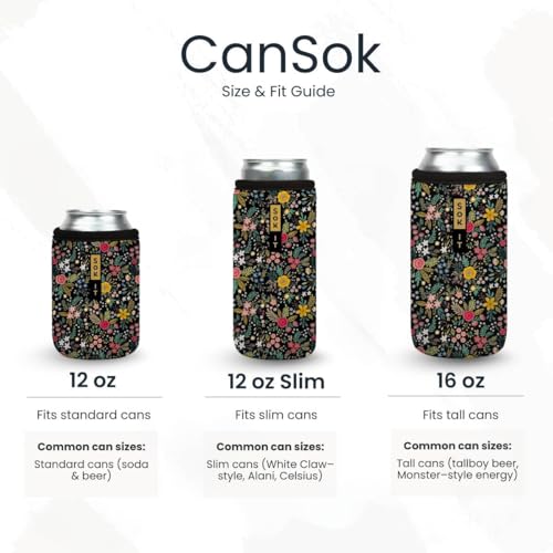 CanSok Sleeve for Beer & Soda Insulated Neoprene Cover (Happy Sharks / 25oz Can Sleeve)
