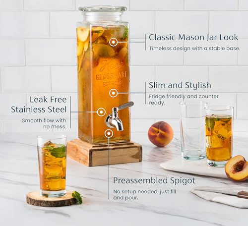 Glass Drink Dispenser (Pack of 2)