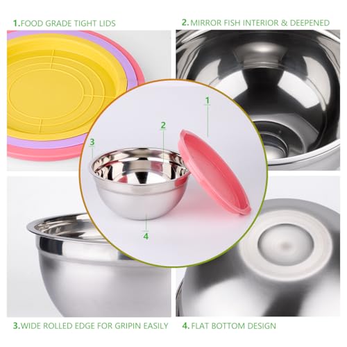 Mixing Bowls with Lids Set (Multicolor)