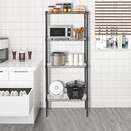 4 Tier Wire Shelf (Black / 18×12×44)