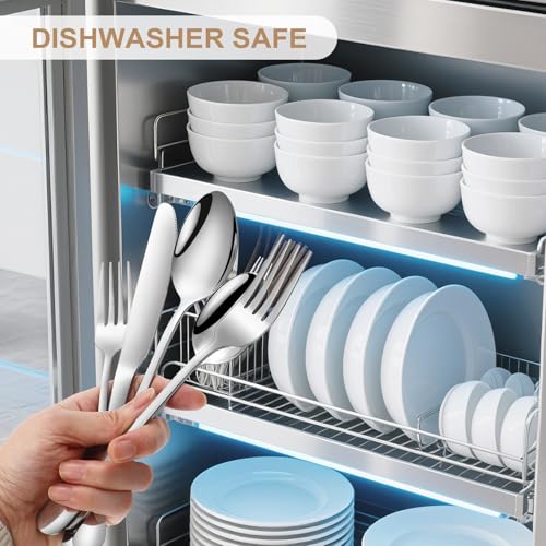 60 Piece Silverware Set for 12 (Silver / 60-Piece)