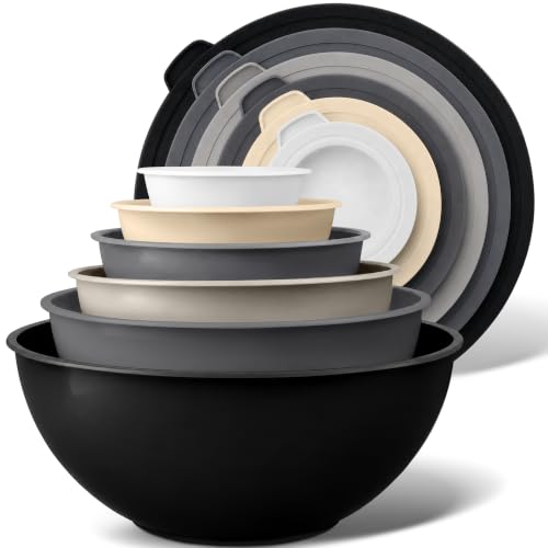 12 Piece Plastic Mixing Bowls with Leak (Midnight Ombre)