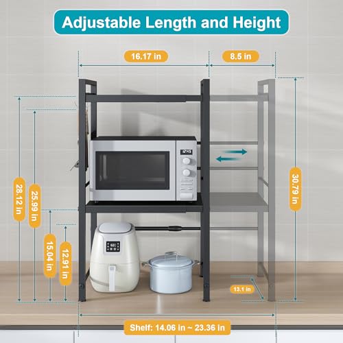 Microwave Oven Rack (Black / 3 Tier (Without Spice Rack))
