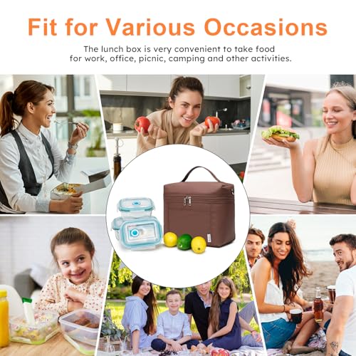 NOL 4 Liters Small Insulated Lunch Bags for Women Cooler Bag Lightweight Nylon Waterproof Lunch Box For Work (Small (Coffee / Small (4 Liters))