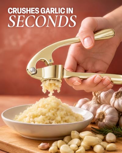 Premium Garlic Press with Soft (Large | Gold)