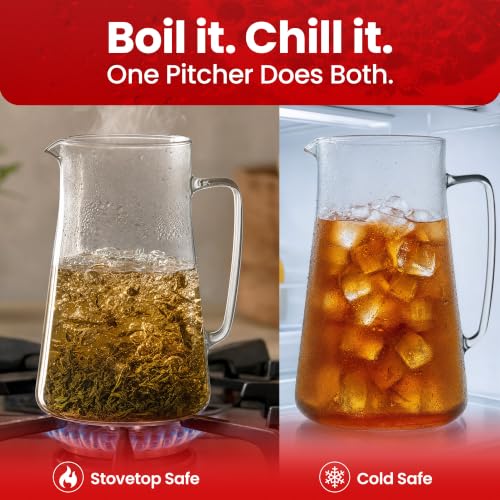 Large Glass Pitcher With Spout (2.5 Quart Traditional)
