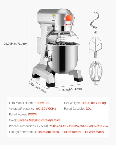 20Qt Commercial Food Mixer with Timing Function (20 Quart / Food Mixer)
