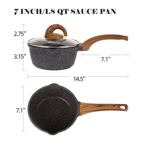 Nonstick Saucepan with Lid (Black)