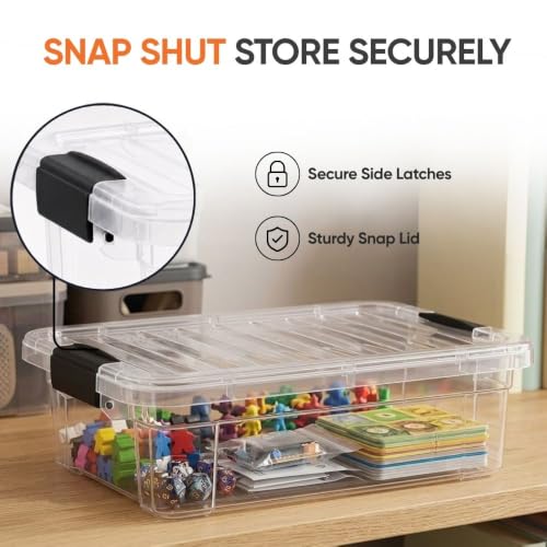 13.7 Quart Clear Plastic Storage Bin with Lid (13.7 Quart)