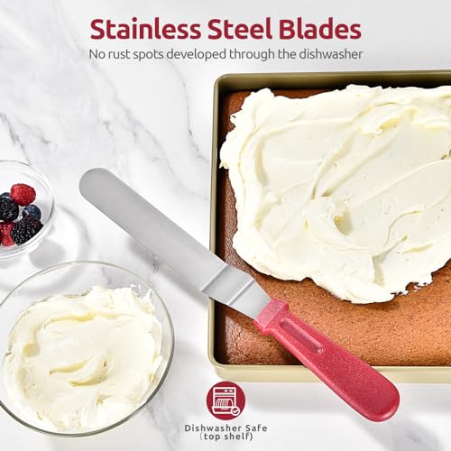 Offset Icing Spatula Set (Red (6", 8", 10"))