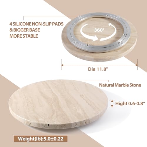 Travertine Lazy Susan for Table Top (Beige Travertine / 12")