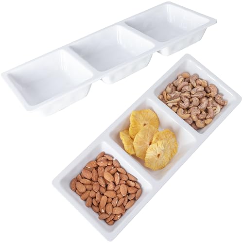 Divided Serving Tray (Bright White 3 Section Tray)