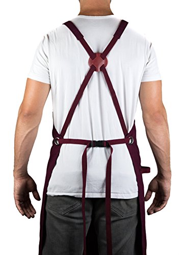 Red Cotton Chef Apron for Men & Women (Burgundy)