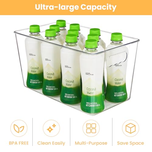 4 Pack Clear Storage Bins (XL(13"L x 7.4"W x 7"H))
