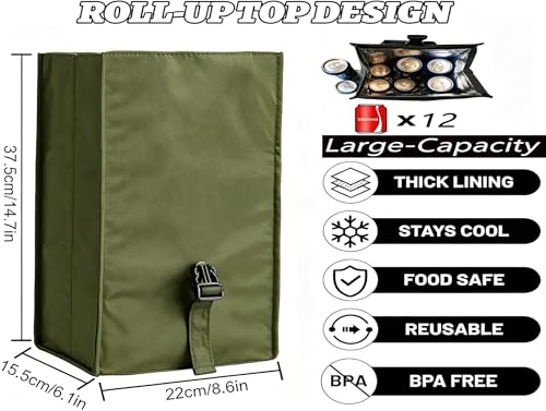 Insulated Foldable Lunch Bag (Green(Soft Fabric))