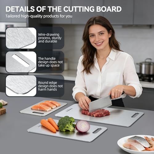 Titanium Cutting Board (Silver / 10.5"L x 6.5"W)