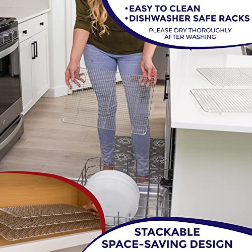 Quarter Sheet Cooling Rack Stainless Steel Oven Safe Set 2 (8.5" x 12" Quarter Sheet (SMALL) - 2 PCS)