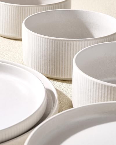 Stoneware Dinnerware Sets for 4 (Matte White)