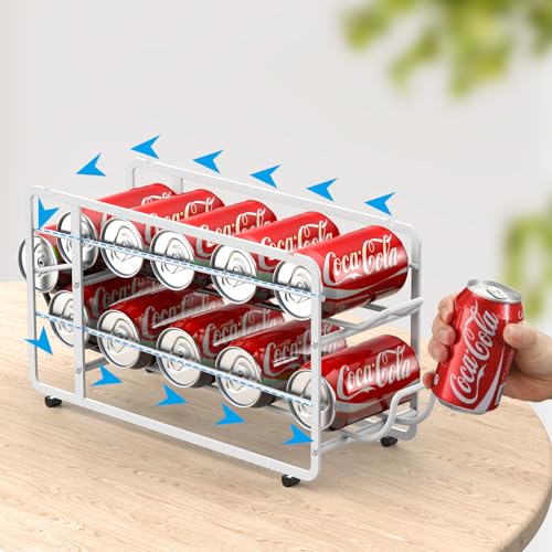 Soda Can Organizer Storage Rack (White)