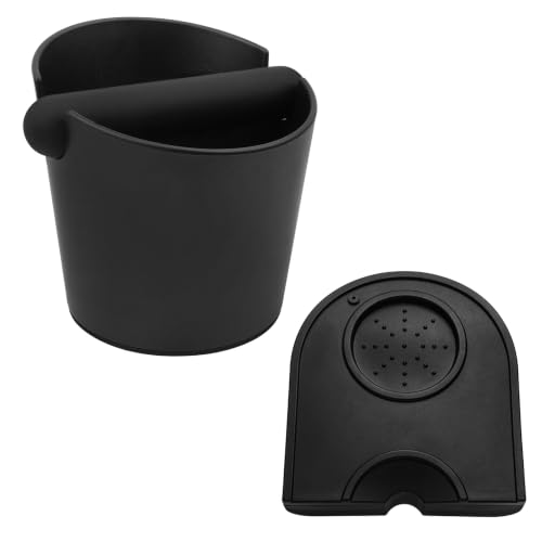 5inch Knock Box Espresso Knock Box Silicone coffee Tamper Mat Espresso Machine Accessories Set of 2 with Removable Knock Bar and Anti (5 Inch Knock Box with Tamper Mat)