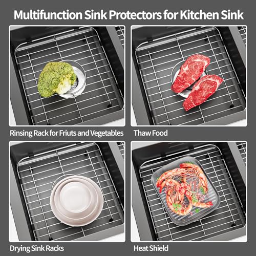 2Pack Stainless Steel Sink Protectors (2Pack-13" x 11-5/8'/Center Drain)