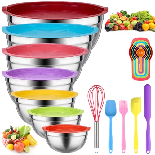 Mixing Bowls with Lids Set (Multicolor)