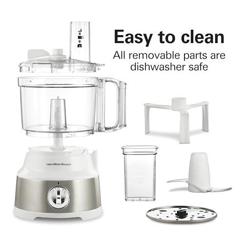 10 Cup Food Processor & Vegetable Chopper (Bowl Scraper, White and Stainless Steel)