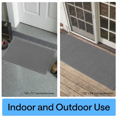 HydroABSORB Door Mat for Indoor Outdoor Use (Grey / 47" X 35")