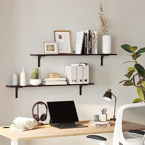 Long Wall Shelves (Espresso / 55.1 Inch)