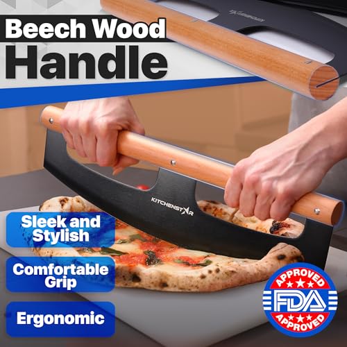 16 Inch Pizza Cutter Rocker Blade (Black / 16 Inch)