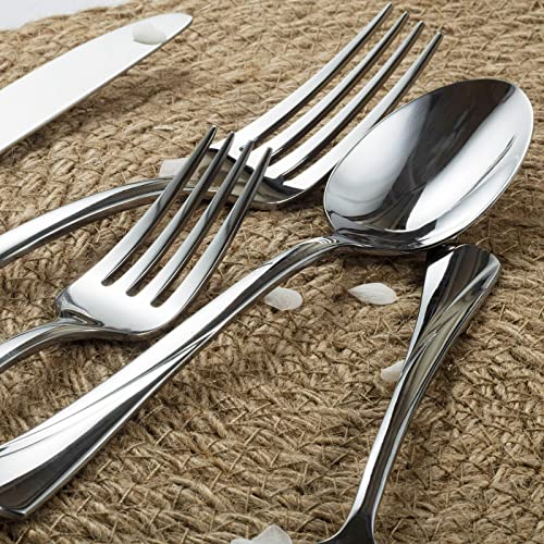 Alice 40 Piece Silverware Set Stainless Steel Flatware Set (Silver / 40 pieces for 8)