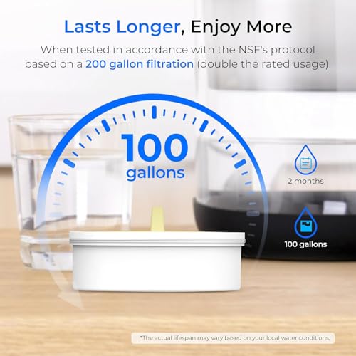 PT 72BL Glass Water Filter Pitcher (Black)
