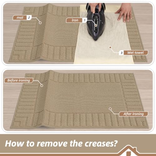 Kitchen Rugs Non Slip Washable 2PCS (Taupe / 24"x35"+24"x60" (Rectangular))
