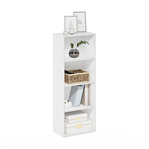 LUDER 4 Tier Book Shelf (White / 4-Tier, 9.3 x 15.6 x 41.7)