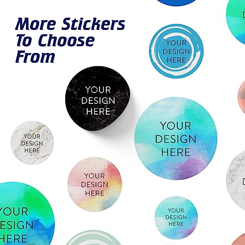 100 Custom Vinyl Stickers (Blue Swirls / 4x4)