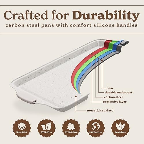 Nonstick Stackable Bakeware Set (Cream - 4 Pcs)