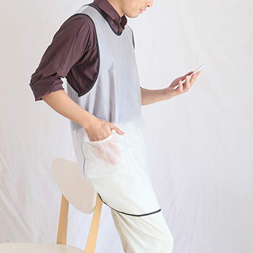 100% Waterproof Cross Back Apron With Pockets For Women Men Dishwashing (White Transparent)