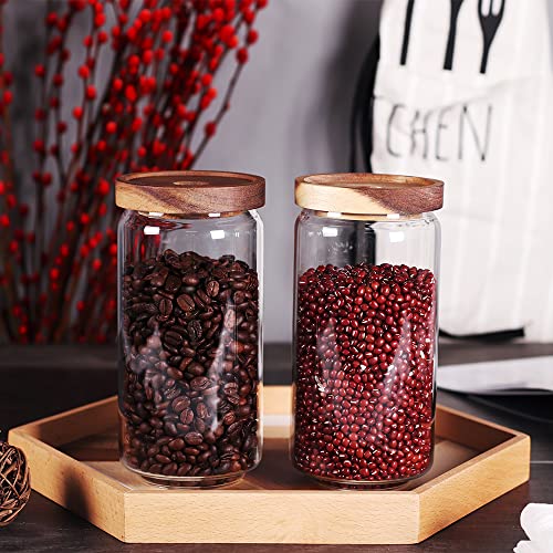 Borosilicate Glass Kitchen Jars (2set Acacia Lids)