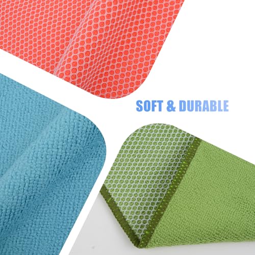 Dish Cloths for Washing Dishes with Scrub Side (Mixed Colors 1 / 12inchx12inch)
