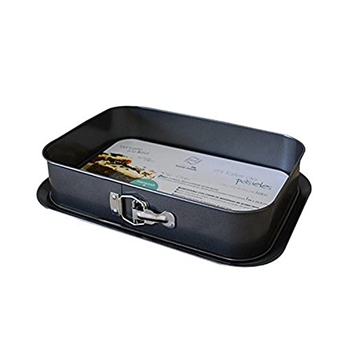 Springform Pan Cheesecake Pan Leakproof Cake Pan Bakeware Rectangle Nonstick Removable Bottom Black 10.6"D x 15.4"W x 3"H (10.6" x 15.4" x 3")