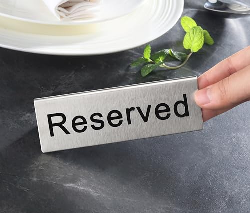 Stainless Steel Table Tent Sign (4 x 1.5-Inch (Set of 6))