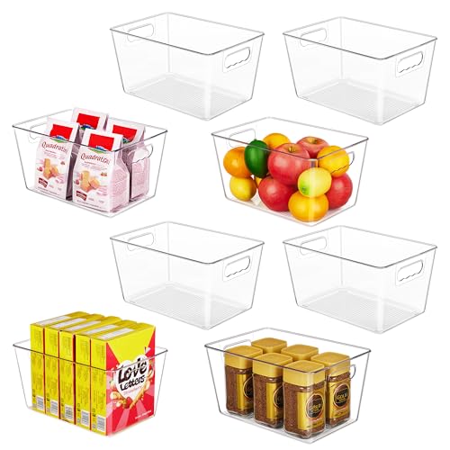 8 Pack Clear Storage Bins (L(11.2"L x 7.5"W x 6"H))