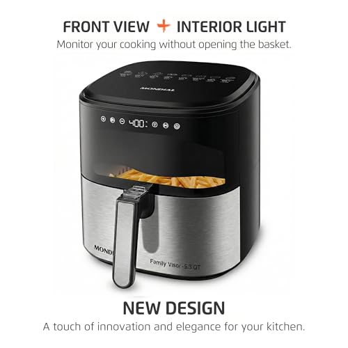 Air Fryer Digital 5.3 Liters (Black and Inox)