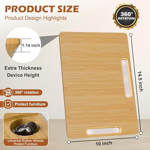 Appliance Slider for Kitchen Appliances 360° Rolling Sliding Tray for Coffee Maker Countertop (Medium (14.5" x 10") / Natural)