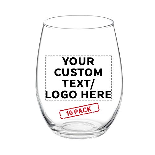 10 ARC Stemless Wine Glasses Set (- Custom - Clear / 10 glasses)